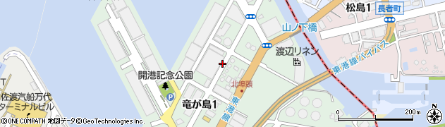 新潟県新潟市中央区竜が島周辺の地図