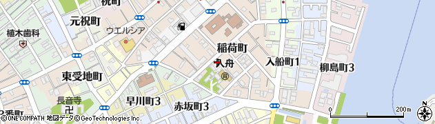 新潟県新潟市中央区稲荷町周辺の地図