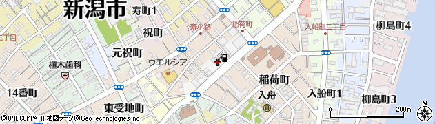新潟県新潟市中央区艀川岸町周辺の地図