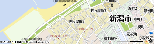 新潟県新潟市中央区四ッ屋町2丁目周辺の地図