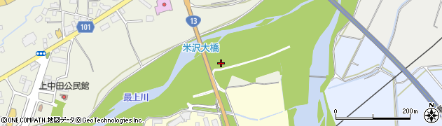 米沢大橋周辺の地図