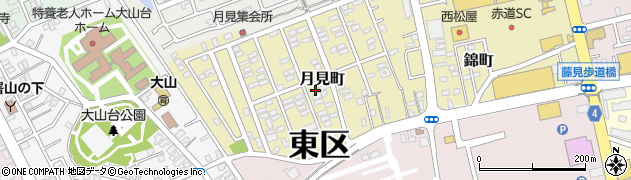新潟県新潟市東区月見町周辺の地図