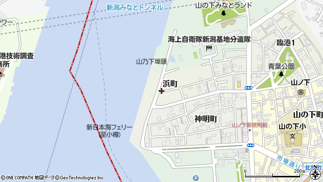 〒950-0046 新潟県新潟市東区浜町の地図