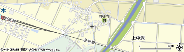 新潟県新発田市上中沢周辺の地図