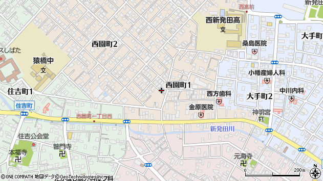 〒957-0058 新潟県新発田市西園町の地図