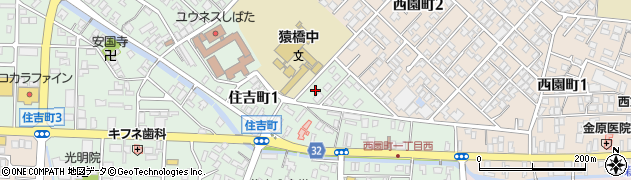 新潟県新発田市住吉町1丁目周辺の地図