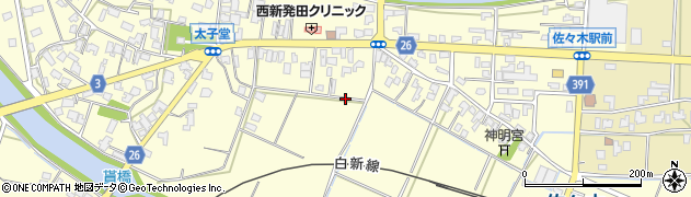 新潟県新発田市佐々木周辺の地図