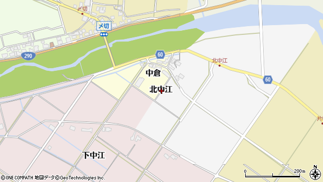〒959-2522 新潟県新発田市北中江の地図