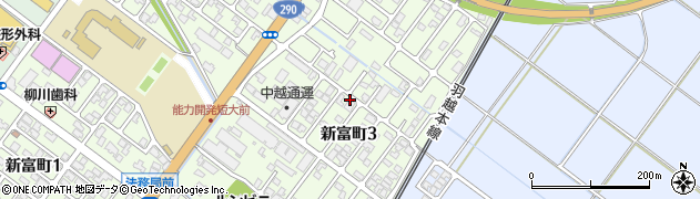 新潟県新発田市新富町3丁目周辺の地図