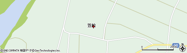 宮城県角田市枝野笠松周辺の地図