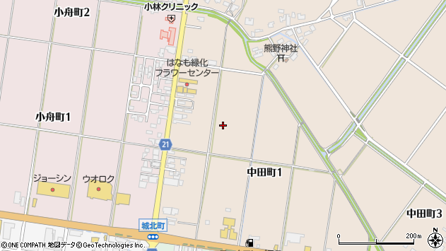 〒957-0006 新潟県新発田市中田町の地図