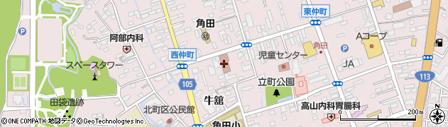 角田郵便局集荷周辺の地図