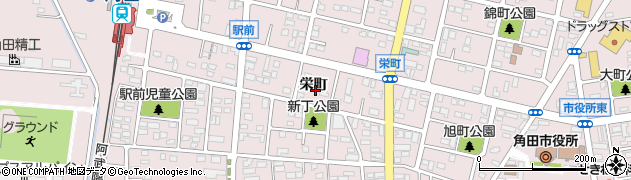 宮城県角田市角田栄町周辺の地図