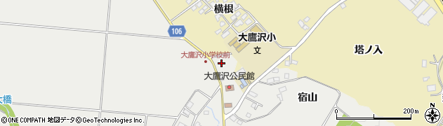 宮城県白石市大鷹沢三沢大師堂周辺の地図
