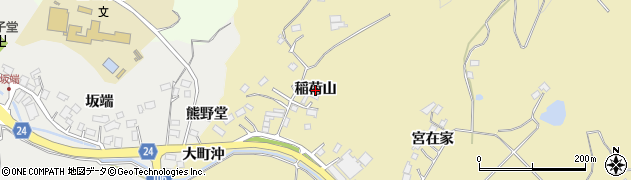 宮城県白石市大鷹沢大町（稲荷山）周辺の地図