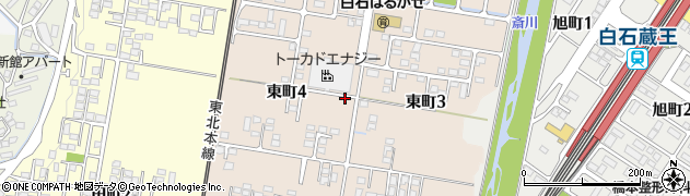 宮城県白石市東町周辺の地図