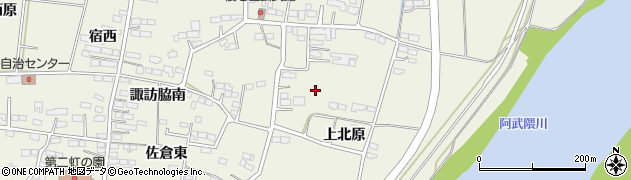 宮城県角田市佐倉上北原周辺の地図