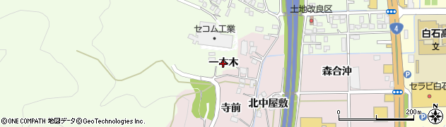 宮城県白石市福岡蔵本（一本木）周辺の地図