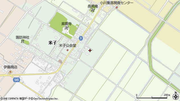 〒957-0225 新潟県新発田市米子の地図