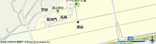 宮城県角田市花島（深山）周辺の地図
