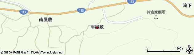 宮城県白石市福岡蔵本（平屋敷）周辺の地図
