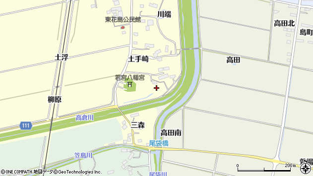 〒981-1511 宮城県角田市花島の地図