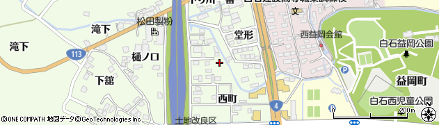 宮城県白石市福岡蔵本（屋敷前）周辺の地図
