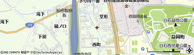 宮城県白石市福岡蔵本堂形144周辺の地図