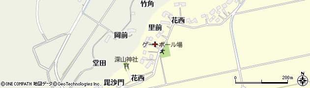 宮城県角田市花島里前周辺の地図
