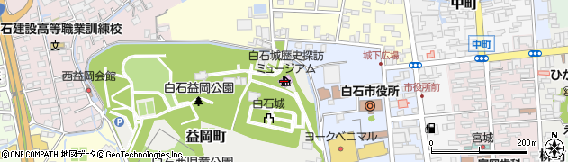 宮城県白石市益岡町周辺の地図