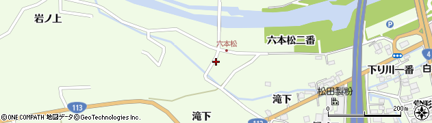 宮城県白石市福岡蔵本六本松一番周辺の地図