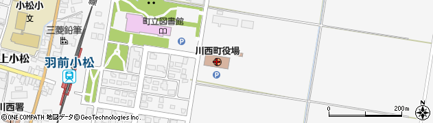川西町役場　職員労組周辺の地図