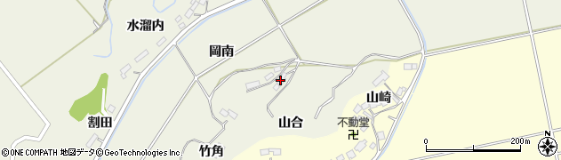 宮城県角田市岡山合周辺の地図