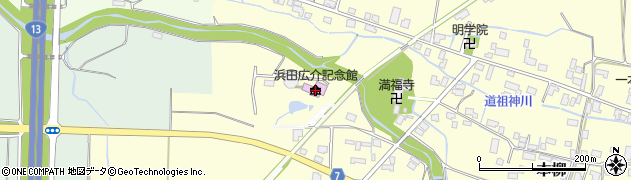 まほろば・童話の里浜田広介記念館周辺の地図