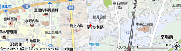 宮城県白石市清水小路周辺の地図