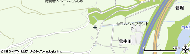 宮城県白石市福岡蔵本薬師堂周辺の地図