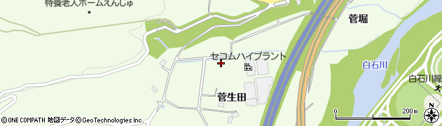 宮城県白石市福岡蔵本（新菅生田）周辺の地図