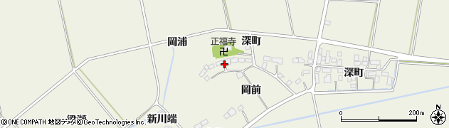 宮城県角田市岡大在家内周辺の地図