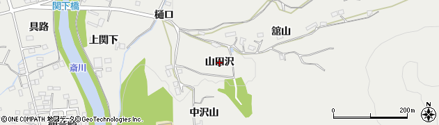 宮城県白石市郡山（山田沢）周辺の地図
