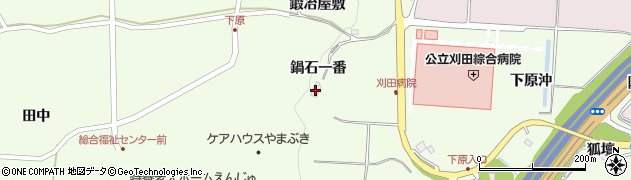 宮城県白石市福岡蔵本鍋石一番周辺の地図