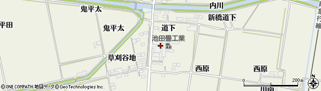 宮城県角田市岡（道下）周辺の地図