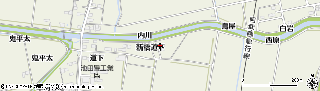 宮城県角田市岡（新橋道下）周辺の地図