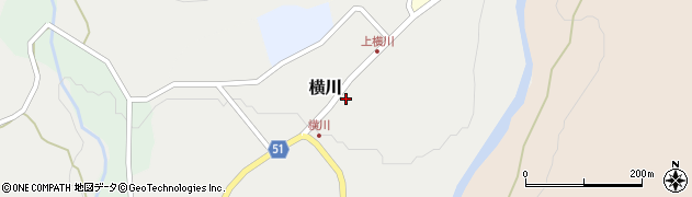 七ヶ宿町　横川公民館周辺の地図