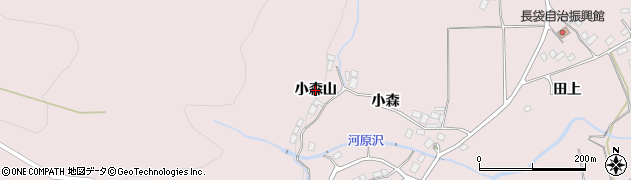 宮城県白石市福岡長袋（小森山）周辺の地図