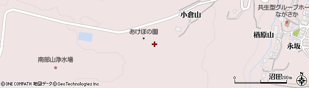 宮城県白石市福岡長袋小倉山周辺の地図