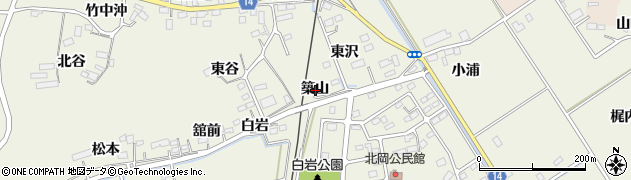 宮城県角田市岡（築山）周辺の地図
