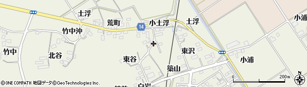宮城県角田市岡（東沢）周辺の地図