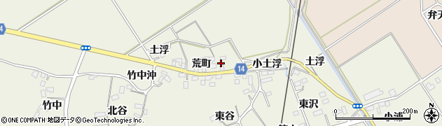 宮城県角田市岡（荒町）周辺の地図
