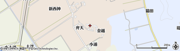 宮城県角田市神次郎（金越）周辺の地図