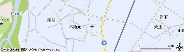 宮城県白石市小下倉（六角元）周辺の地図